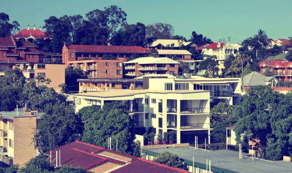 vintage photo of apartment building