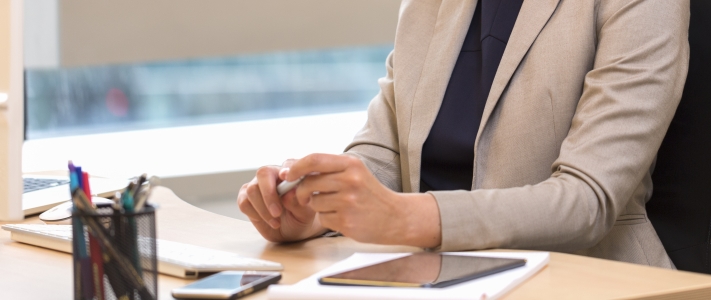 person working at desk