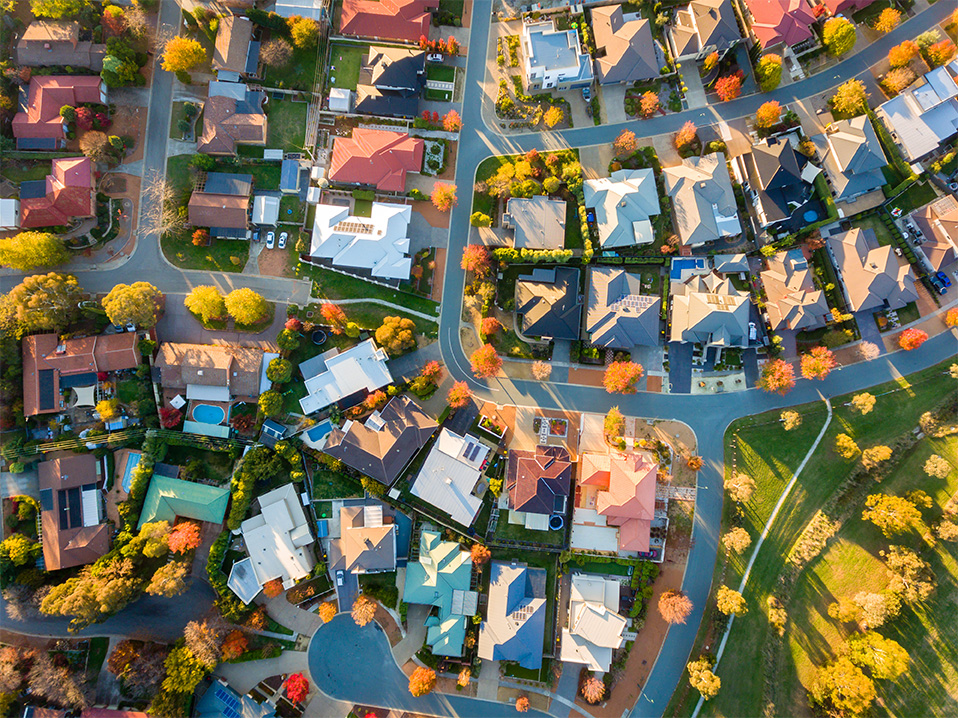 suburb aerial view covered by Queensland's strata specialists, AD Body Corporate